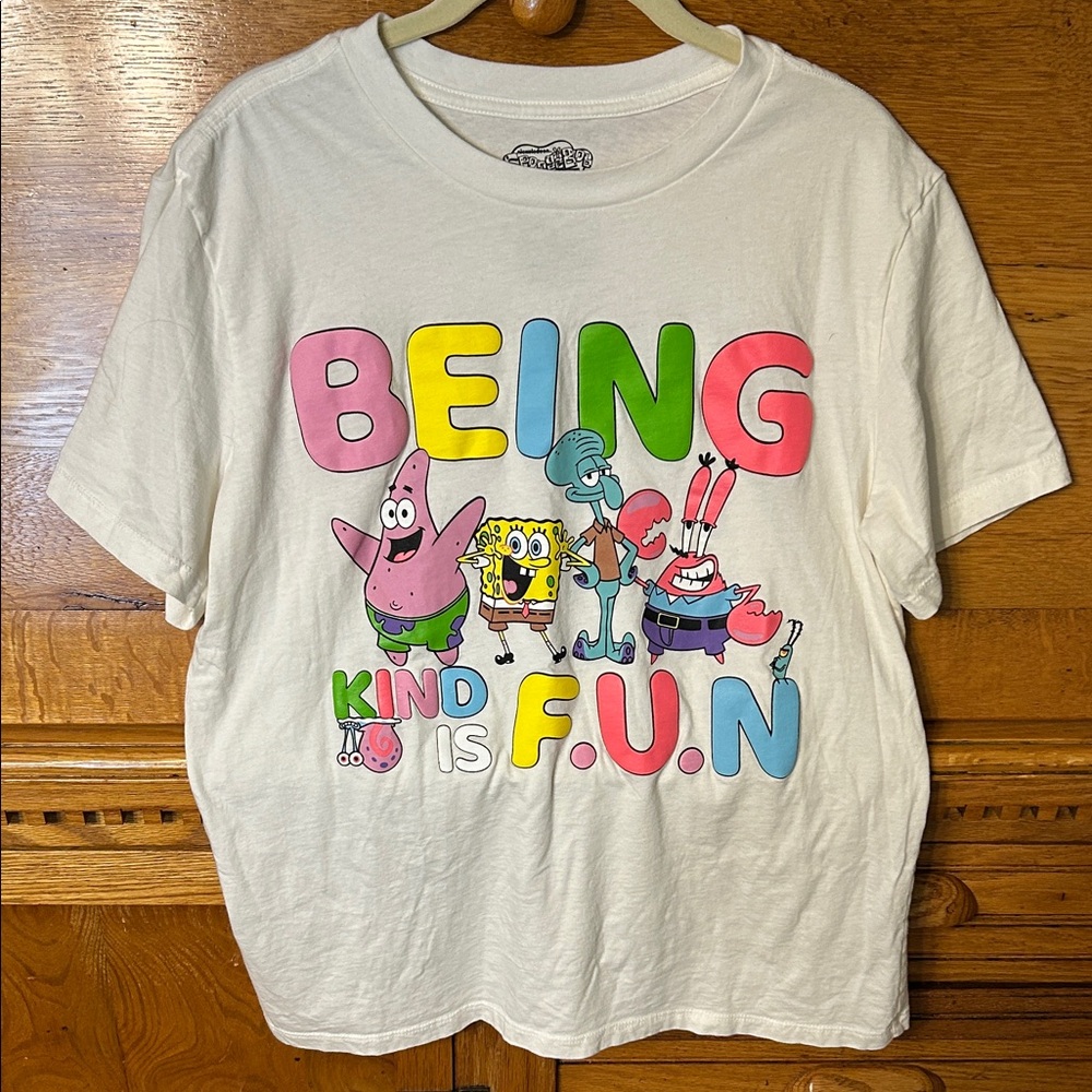 Nickelodeon 'Being Kind is Fun' SpongeBob Short sleeve T-Shirt Size Large